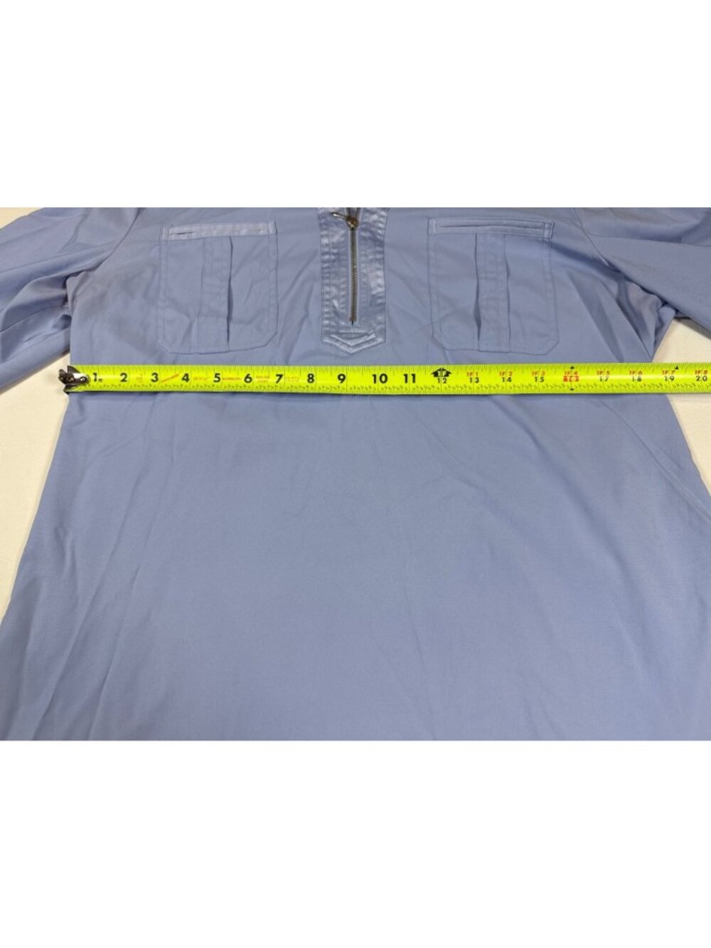 Chicos Womens Blue Tunic Shirt Size 1 With Pockets & Zipper (PP593) - Picture 5 of 10